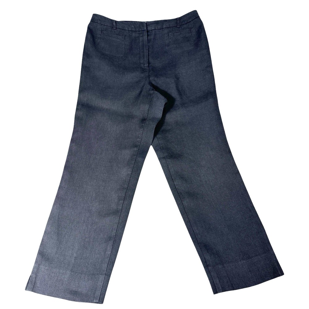 Talbots Petites Women's 100% Irish Linen High-Rise Capri Pants - Black - Size 10